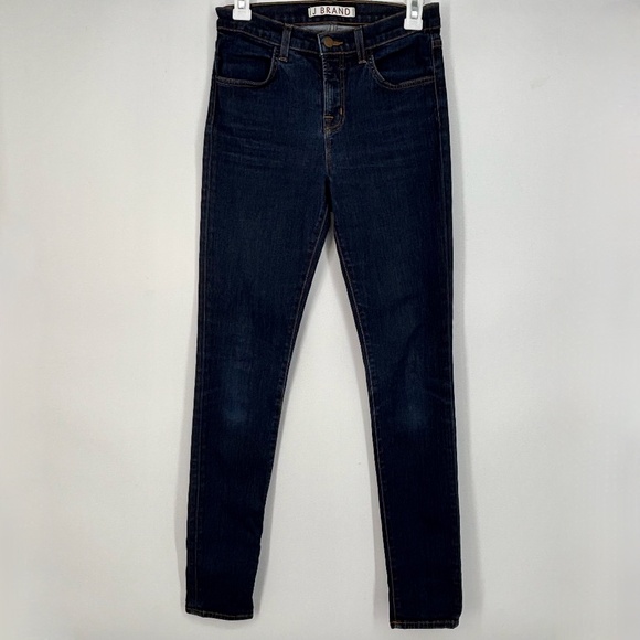 J Brand Womens Sz 26 Maria Skinny Jeans Starless Dark Blue Mid Rise Five Pocket - Picture 2 of 8